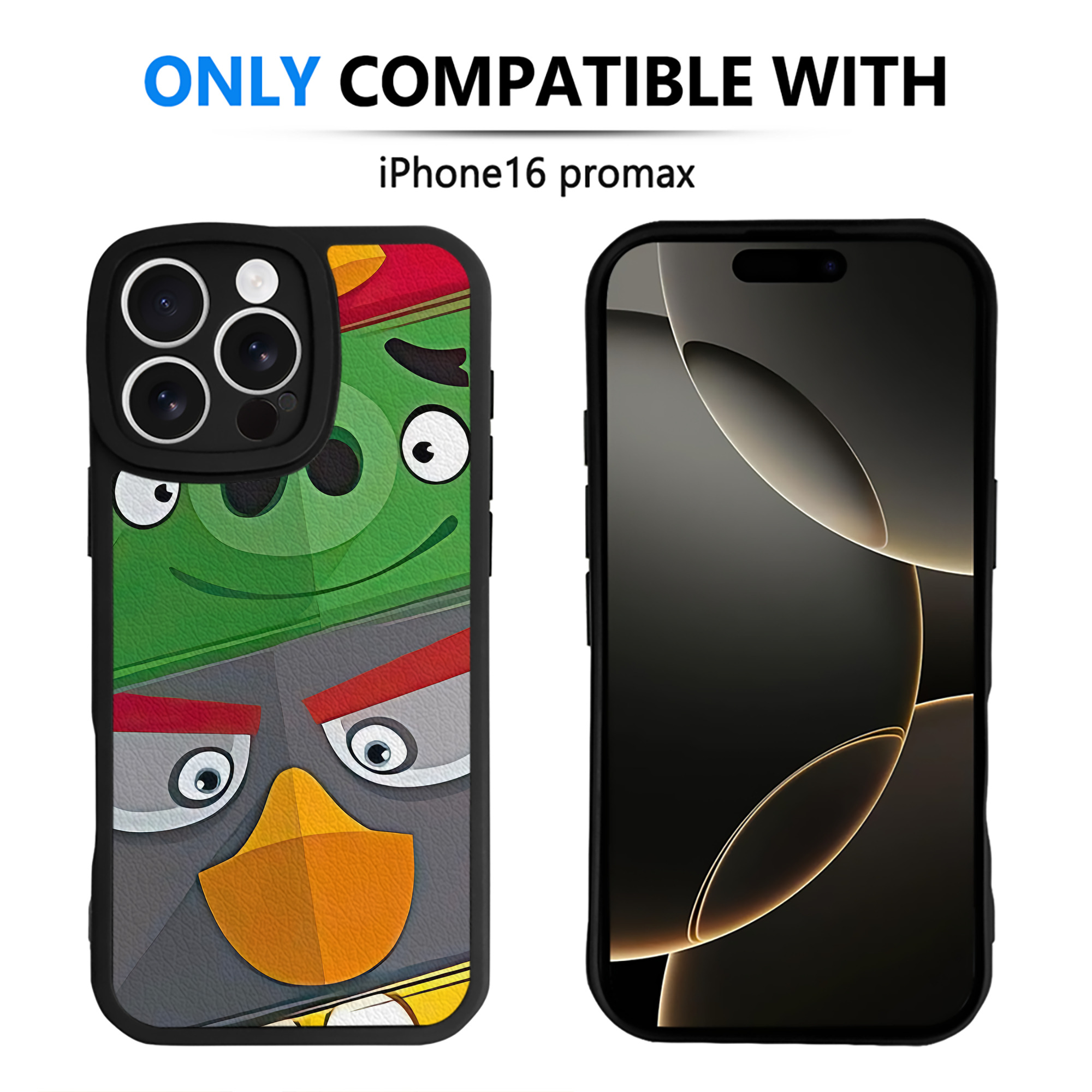 （画像用） Angry Birds アングリーバード 【iPhone 16シリーズ対応】シリコンスマホケース（レザー調） 材質：シリコン